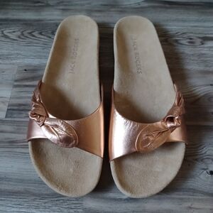 Jack Rogers Rose Gold Slide Sandals